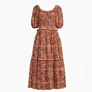 Ro's Garden Percy Ruffle Cotton Midi-Dress Anthropologie Dress NWT!